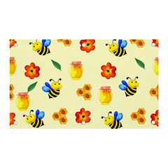 Seamless Honey Bee Texture Flowers Nature Leaves Honeycomb Hive Beekeeping Watercolor Pattern Banner And Sign 5  X 3  by Maspions