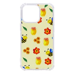 Seamless Honey Bee Texture Flowers Nature Leaves Honeycomb Hive Beekeeping Watercolor Pattern Iphone 13 Pro Tpu Uv Print Case