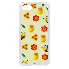 Seamless Honey Bee Texture Flowers Nature Leaves Honeycomb Hive Beekeeping Watercolor Pattern Iphone Se by Maspions