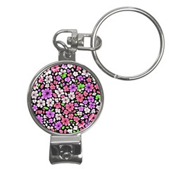 Flowers Floral Pattern Digital Texture Beautiful Nail Clippers Key Chain