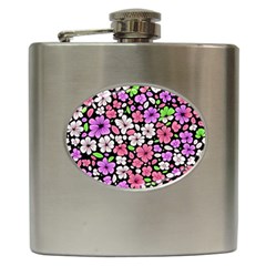 Flowers Floral Pattern Digital Texture Beautiful Hip Flask (6 Oz)