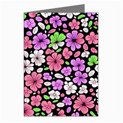 Flowers Floral Pattern Digital Texture Beautiful Greeting Cards (pkg Of 8)