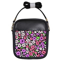 Flowers Floral Pattern Digital Texture Beautiful Girls Sling Bag by Maspions