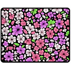 Flowers Floral Pattern Digital Texture Beautiful Two Sides Fleece Blanket (medium)