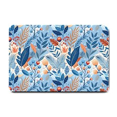 Berries Foliage Seasons Branches Seamless Background Nature Small Doormat by Maspions