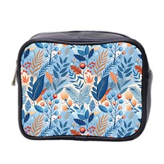 Berries Foliage Seasons Branches Seamless Background Nature Mini Toiletries Bag (two Sides)