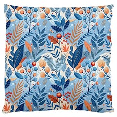 Berries Foliage Seasons Branches Seamless Background Nature Large Cushion Case (one Side)