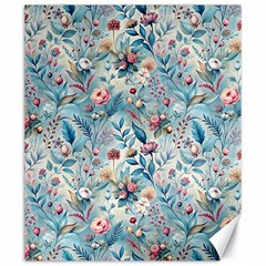 Floral Background Wallpaper Flowers Bouquet Leaves Herbarium Seamless Flora Bloom Canvas 20  X 24 