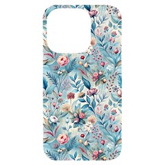 Floral Background Wallpaper Flowers Bouquet Leaves Herbarium Seamless Flora Bloom Iphone 14 Pro Black Uv Print Case by Maspions