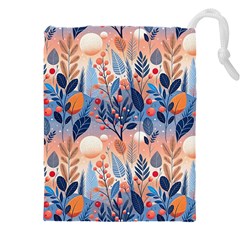 Seasons Foliage Branches Berries Seamless Background Texture Nature Drawstring Pouch (4xl)