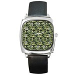 Camouflage pattern Square Metal Watch Front
