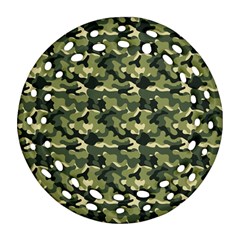 Camouflage Pattern Round Filigree Ornament (two Sides) by goljakoff