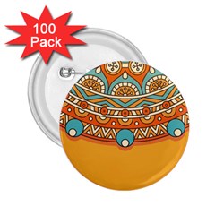 Mandala Orange 2 25  Buttons (100 Pack) 