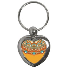 Mandala Orange Key Chain (heart) by goljakoff