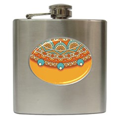 Mandala Orange Hip Flask (6 Oz)