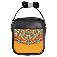 Mandala Orange Girls Sling Bag