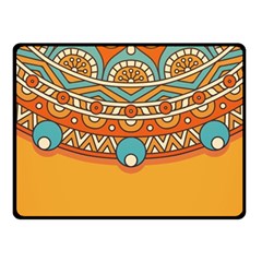 Mandala Orange Fleece Blanket (small)