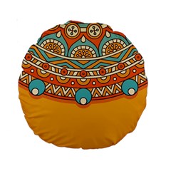 Mandala Orange Standard 15  Premium Round Cushions by goljakoff