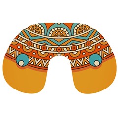 Mandala Orange Travel Neck Pillow by goljakoff