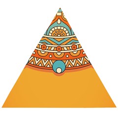 Mandala Orange Wooden Puzzle Triangle by goljakoff