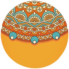 Mandala Orange Wooden Puzzle Round by goljakoff