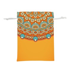 Mandala Orange Lightweight Drawstring Pouch (l)
