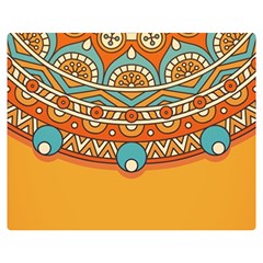 Mandala Orange Premium Plush Fleece Blanket (medium)