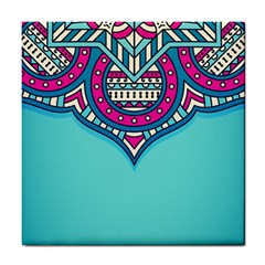 Mandala Blue Tile Coaster