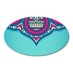 Mandala Blue Oval Magnet