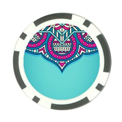 Mandala Blue Poker Chip Card Guard