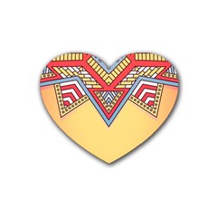 Mandala Sun Rubber Coaster (heart)