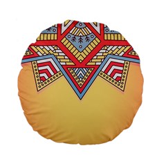 Mandala Sun Standard 15  Premium Flano Round Cushions