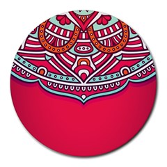 Mandala Red Round Mousepad