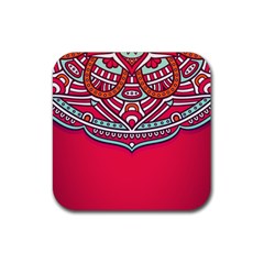 Mandala Red Rubber Coaster (square)