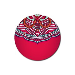 Mandala Red Rubber Coaster (round)