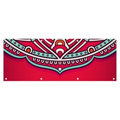 Mandala Red Banner And Sign 8  X 3 