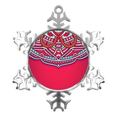 Mandala Red Metal Small Snowflake Ornament by goljakoff