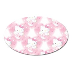 Hello Kitty Pattern, Hello Kitty, Child, White, Cat, Pink, Animal Oval Magnet