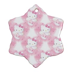 Hello Kitty Pattern, Hello Kitty, Child, White, Cat, Pink, Animal Ornament (snowflake)