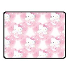 Hello Kitty Pattern, Hello Kitty, Child, White, Cat, Pink, Animal Two Sides Fleece Blanket (small)