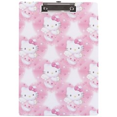 Hello Kitty Pattern, Hello Kitty, Child, White, Cat, Pink, Animal A4 Acrylic Clipboard