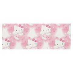 Hello Kitty Pattern, Hello Kitty, Child, White, Cat, Pink, Animal Banner And Sign 8  X 3 