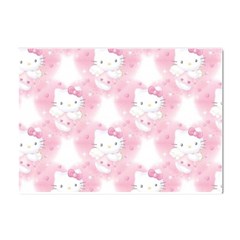 Hello Kitty Pattern, Hello Kitty, Child, White, Cat, Pink, Animal Crystal Sticker (a4) by nateshop
