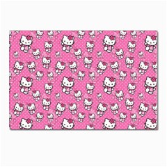 Hello Kitty Pattern, Hello Kitty, Child Postcards 5  X 7  (pkg Of 10) by nateshop