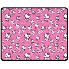 Hello Kitty Pattern, Hello Kitty, Child Fleece Blanket (medium) by nateshop