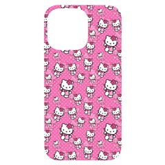 Hello Kitty Pattern, Hello Kitty, Child Iphone 14 Pro Max Black Uv Print Case by nateshop