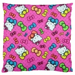 Hello Kitty, Cute, Pattern Large Cushion Case (two Sides) by nateshop