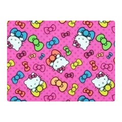 Hello Kitty, Cute, Pattern Two Sides Premium Plush Fleece Blanket (mini) by nateshop