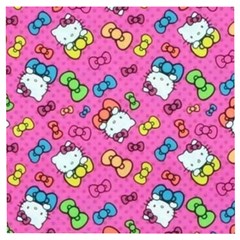 Hello Kitty, Cute, Pattern Wooden Puzzle Square by nateshop