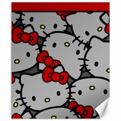Hello Kitty, Pattern, Red Canvas 8  X 10 